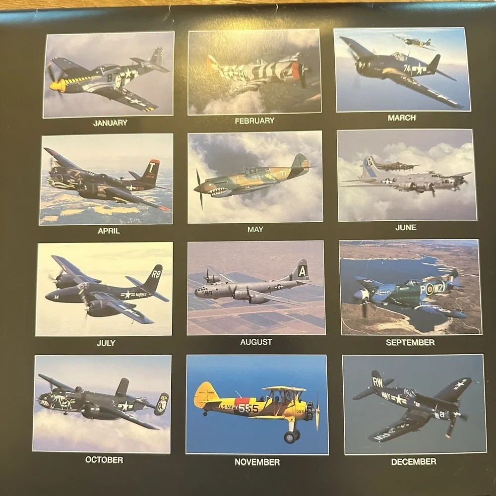 2002 Ghost Warbirds Calendar AKZO Nobel/Sparta P-51D P-47D F6F A26C P-40C . . .